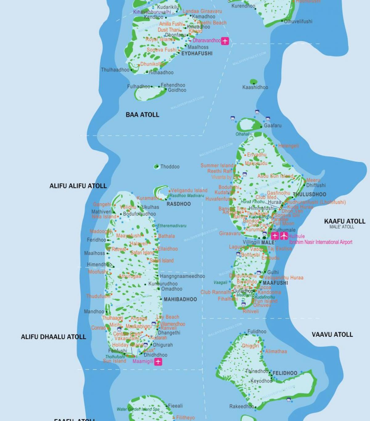 मालदीव द्वीप नक्शा स्थान