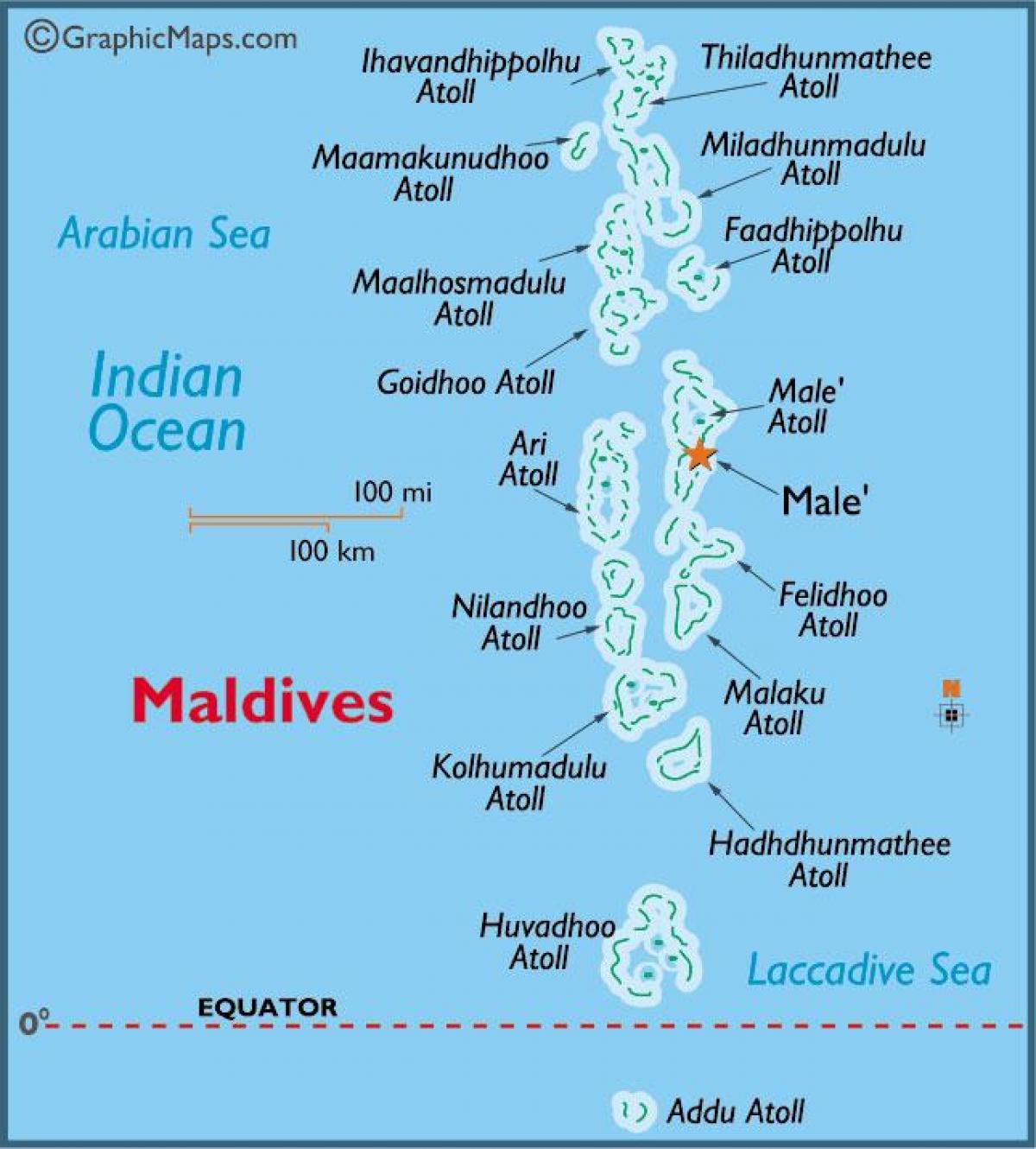 बा एटोल मालदीव नक्शा