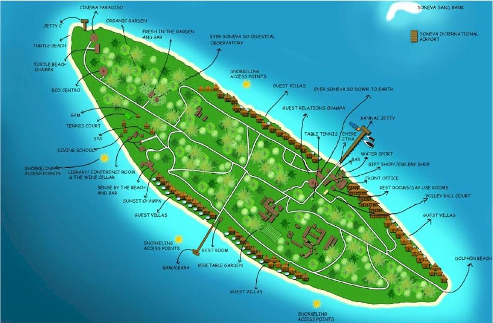 vaadhoo द्वीप मालदीव नक्शा