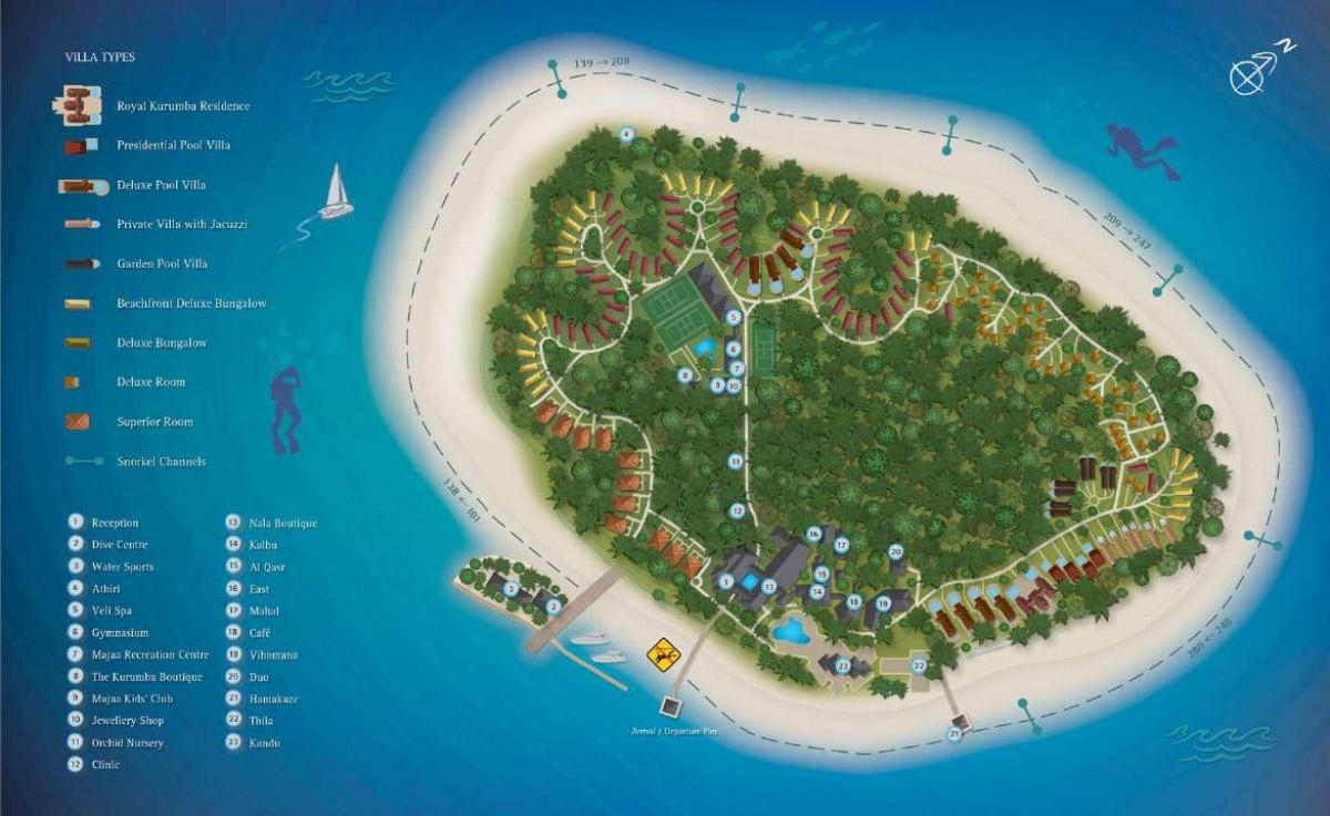 कुरुमबा मालदीव रिज़ॉर्ट मानचित्र