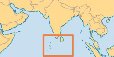 मालदीव द्वीप स्थान पर दुनिया के नक्शे