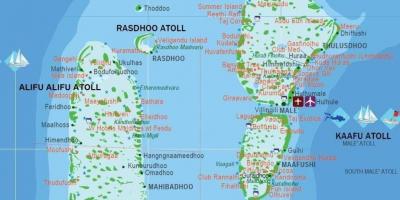 नक्शा मालदीव के पर्यटन