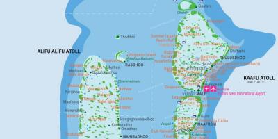 मालदीव के हवाई मानचित्र